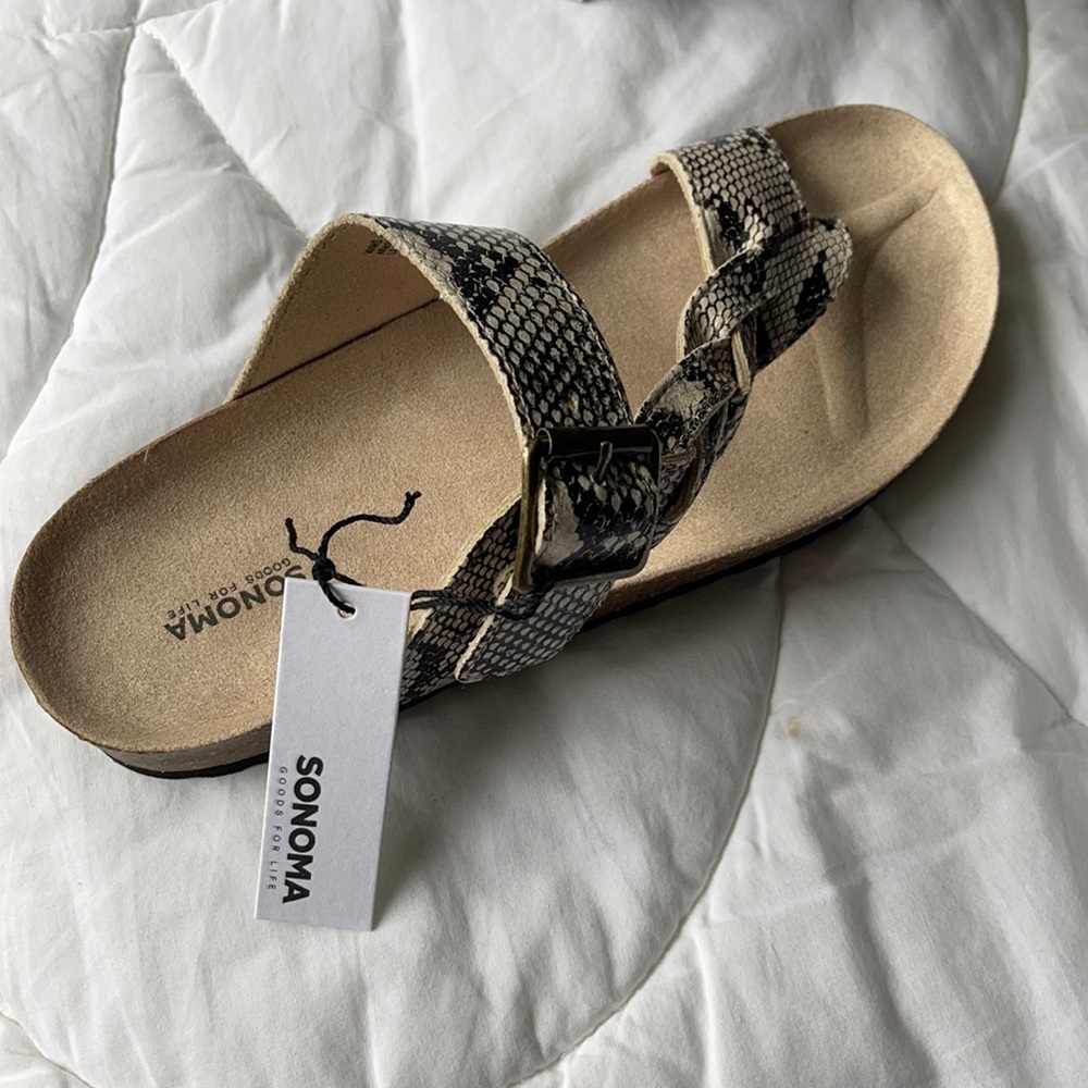 Women’s animal print sandal.
